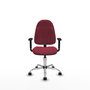 PIQUERAS Y CRESPO Chaise de bureau Algarra, tissu grenat, base chromée