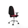 PIQUERAS Y CRESPO Chaise de bureau Algarra, tissu grenat, base chromée