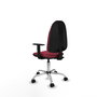 PIQUERAS Y CRESPO Chaise de bureau Algarra, tissu grenat, base chromée