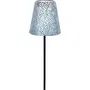 Garden ID Lampe solaire extérieure argentée, Ø12 cm x H70 cm, autonomie 6-8h, bouton on/off, avec pied stabilisateur, piles AAA incluses