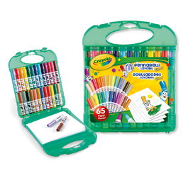 Crayola Maletin Rotuladores Lavables 65 Piezas 04-5227 - Coffret de 65 feutres lavables avec étui et papier pour enfants dès 3 ans