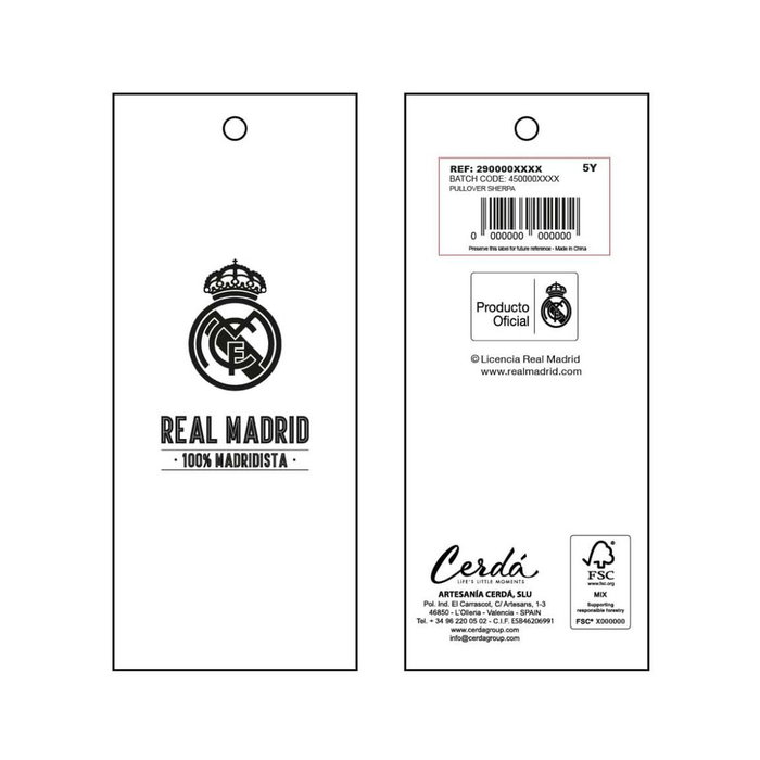 Sweat-shirt à capuche fille Real Madrid C.F. Bleu 8 Ans