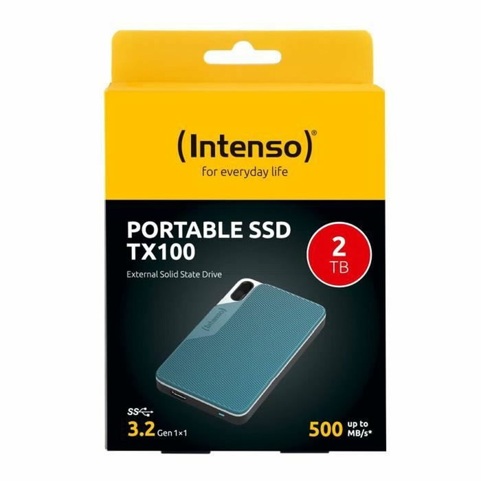 Intenso TX100 SSD externe 2 To Bleu, Gris