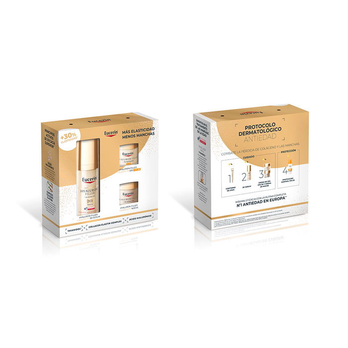 Eucerin Coffret 3 Sérums Acide Hyaluronique + Élasticité - Soin Global Peaux Vieillissantes, 30ml Sérum + 2x20ml Crèmes Jour/Nuit