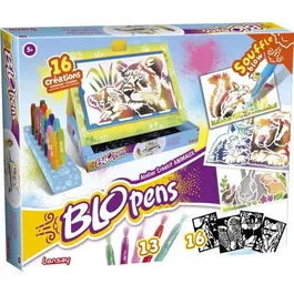Lansay Studio Créatif Animaux Blopens - Pupitre Aérographe avec Pochoirs Réutilisables - Jeu Créatif dès 5 Ans