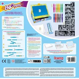 Lansay Studio Créatif Animaux Blopens - Pupitre Aérographe avec Pochoirs Réutilisables - Jeu Créatif dès 5 Ans
