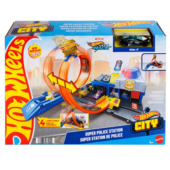 Hot Wheels Supercomisaría de policía City avec voiture de police 1:64
