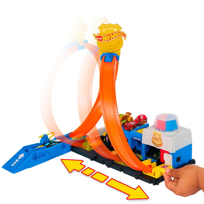 Hot Wheels Jeu de Construction Piste Circuit Super Station de Police Jbm71 avec Voiture à l'Échelle 1:64 - Packaging Multilingue Hot Wheels Jeu de Construction Piste Circuit Super Station de Police Jbm71 avec Voiture à l'Échelle 1:64 - Packaging Multilingue