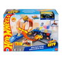 Hot Wheels Jeu de Construction Piste Circuit Super Station de Police Jbm71 avec Voiture à l'Échelle 1:64 - Packaging Multilingue