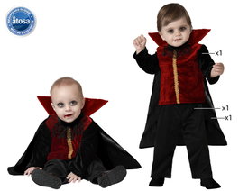 BigBuy Carnival Déguisement Vampire Bébé avec T-shirt Rouge et Cape Noire