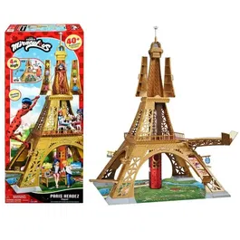 Miraculous - Playset Deluxe Paris BANDAI - Ensemble Grandeur Nature de plus de 1,20 m avec ascenseur, tyrolienne et 40+ accessoires pour poupées 26 cm