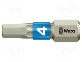 WERA Embout de tournevis Hex Plus 4 mm TORSION 1/4 de pouce