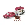 Schleich 72223 Coffret Voiture avec Remorque pour Chevaux et Figurine Cheval, Jouet pour Enfants de 5 ans, HORSE CLUB