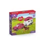 Schleich 72223 Coffret Voiture avec Remorque pour Chevaux et Figurine Cheval, Jouet pour Enfants de 5 ans, HORSE CLUB