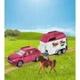 Schleich 72223 Coffret Voiture avec Remorque pour Chevaux et Figurine Cheval, Jouet pour Enfants de 5 ans, HORSE CLUB