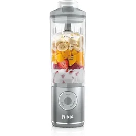Ninja Blender Portable Blast Max BC251EUSL - Bol 530 ml - Autonomie 2h - Sans Fil - Sans BPA - Argent - 3 Programmes Automatiques - Poignée et Couvercle Anti-Fuites