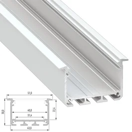 Profilé Aluminium Type INSO 2,02M Lacqué Blanc