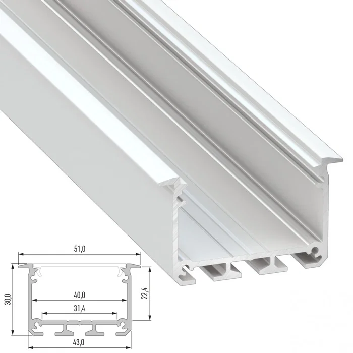 Profilé Aluminium Type INSO 2,02M Lacqué Blanc Profilé Aluminium Type INSO 2,02M Lacqué Blanc