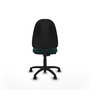 Chaise Algarra Contact permament de base Cuir écologique Vert foncé Structure polyamide noire Sans accoudoirs Sans appui-tête Roulettes en nylon 50 mm