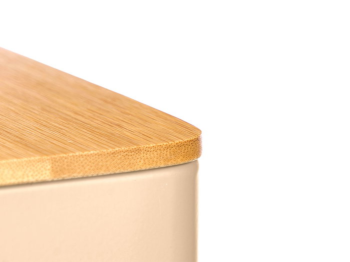 KINVARA Lot de 12 Bocaux Carrés Beige avec Couvercle en Bambou KINVARA Lot de 12 Bocaux Carrés Beige avec Couvercle en Bambou