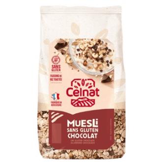 CELNAT Muesli Fibra-Transito Bio 375g - Chips de chocolat noir, sans gluten