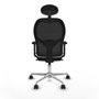 Piqueras y Crespo Chaise de Bureau avec Appui-tête 2D086N1 Blanc