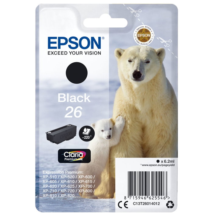 Epson Cartouche d'encre T2601 Noire Claria Premium (C13T26014012) Epson Cartouche d'encre T2601 Noire Claria Premium (C13T26014012)
