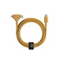Native Union Belt Cable Universal - Câble 2-en-1 USB-C et Lightning 1.5 m - 60W - Construction écologique avec fibre aramide et cuir recyclé