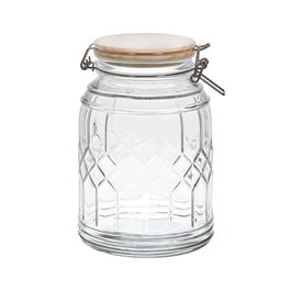 Cook Concept Bocal de conservation en verre 1,8 L avec couvercle en bambou
