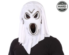 Atosa Masque Fantôme avec Capuche Noire et Détails PVC Blanc