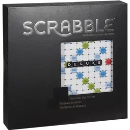 Mattel Games - Scrabble Deluxe - Jeu de société de lettres avec plateau tournant et encoches - Version noir et argent - À partir de 10 ans - 2 à 4 joueurs