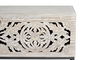 GINER Y COLOMER Coffre en bois de manguier et métal, finition blanc vieilli, ouverture supérieure, 50 x 116 x 40 cm