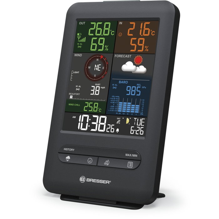 Bresser Weather Center 5-in-1 Beaufort avec écran couleur Bresser Weather Center 5-in-1 Beaufort avec écran couleur