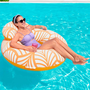 Bestway 43643 Siège Gonflable Confort Deluxe avec Dossier et Poignées 118x117 cm pour Plage et Piscine