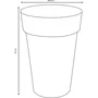 Eda Vase haut rond Toscane Ø 46 cm x H 65 cm - 67 L - Coloris Taupe - Traité anti-UV et ingélif - Pot de fleurs pour intérieur et extérieur
