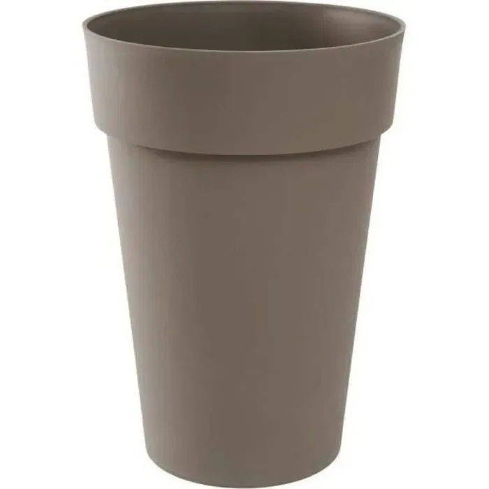 Eda Vase haut rond Toscane Ø 46 cm x H 65 cm - 67 L - Coloris Taupe - Traité anti-UV et ingélif - Pot de fleurs pour intérieur et extérieur Eda Vase haut rond Toscane Ø 46 cm x H 65 cm - 67 L - Coloris Taupe - Traité anti-UV et ingélif - Pot de fleurs pour intérieur et extérieur