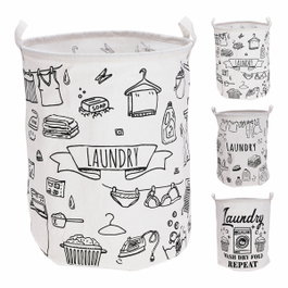 Basics Sac pour le linge sale Ø 40 x 50 cm blanc