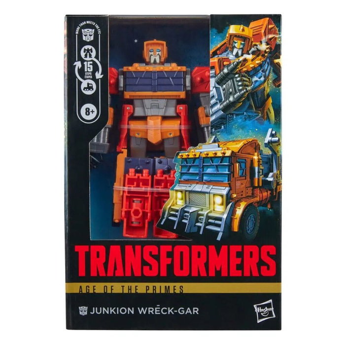 Hasbro - Figurine Transformers Junkion Wreck-Gar de 17,5 cm - Figurine articulée avec accessoires - Collection Age of the Primes - +8 ans Hasbro - Figurine Transformers Junkion Wreck-Gar de 17,5 cm - Figurine articulée avec accessoires - Collection Age of the Primes - +8 ans