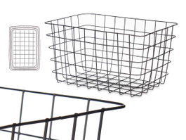 KINVARA Cesta Metal Negra Rectangular GRD