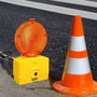 EDM Balise de signalisation LED pour travaux 2x0.05W 6000/8000lm IP42 Autonomie 30h avec détecteur crépusculaire