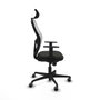 Piqueras y Crespo Chaise de Bureau avec Appui-tête 1D036G2 Noir