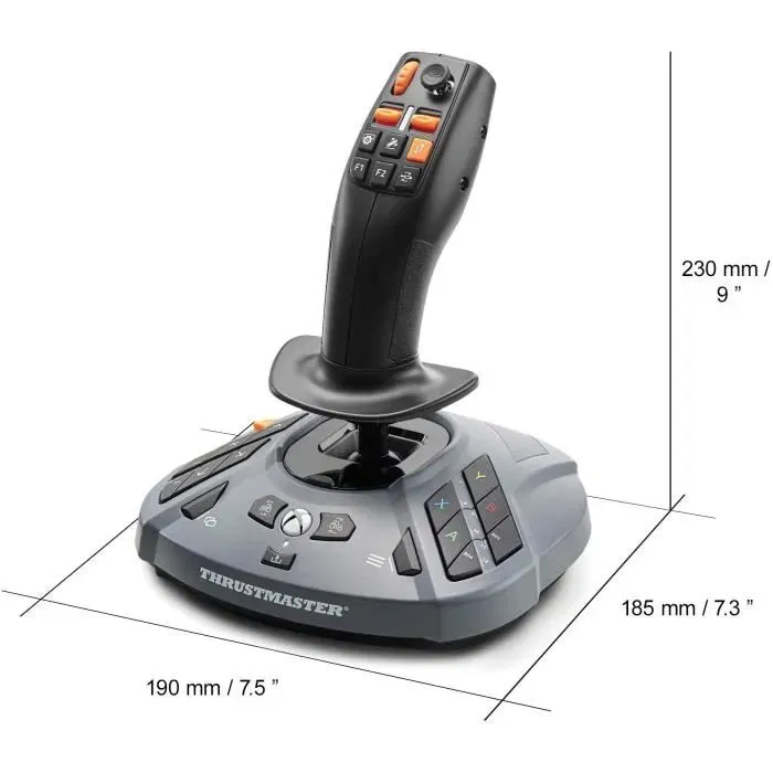 Thrustmaster Joystick SimTask FarmStick pour Farming Simulator 25 - Compatible XBOX - Gris et noir - 6 boutons, molette, mini-stick, gâchette