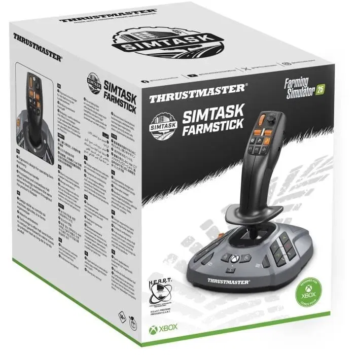 Thrustmaster Joystick SimTask FarmStick pour Farming Simulator 25 - Compatible XBOX - Gris et noir - 6 boutons, molette, mini-stick, gâchette