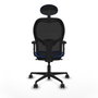 Piqueras y Crespo Chaise de Bureau avec Appui-tête 2D036N1 Bleu