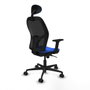 Piqueras y Crespo Chaise de Bureau avec Appui-tête 2D036N1 Bleu