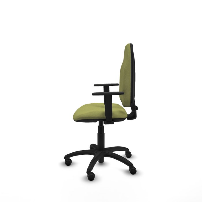 PIQUERAS Y CRESPO Chaise de bureau Algarra vert olive avec accoudoirs 1D et roulettes parquet