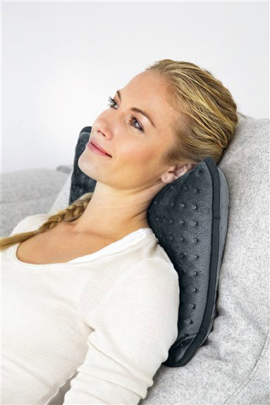 Beurer HK-48 Cosy Coussin Chauffant Électrique Souple Gris Marengo pour le Dos, Nuque et Jambes - Rembourrage Amovible, Lavable, Arrêt Automatique 90 Min