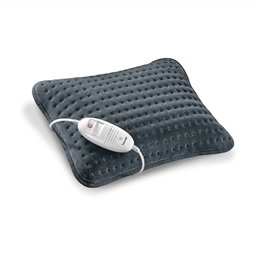 Beurer HK-48 Cosy Coussin Chauffant Électrique Souple Gris Marengo pour le Dos, Nuque et Jambes - Rembourrage Amovible, Lavable, Arrêt Automatique 90 Min
