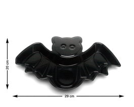 Atosa Plat en plastique noir en forme de chauve-souris 29x20 cm