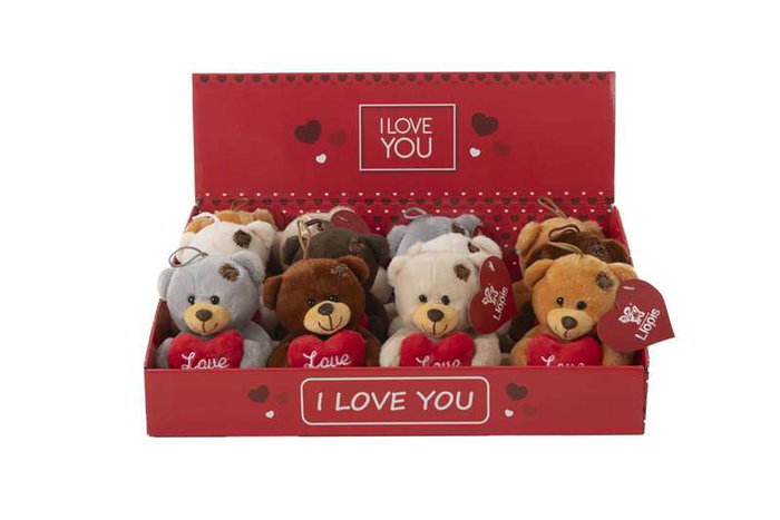 Creaciones Lloris Display Osito Cori 16cm - Peluche en peluche avec 6 couleurs - Lot de 12 unités par display